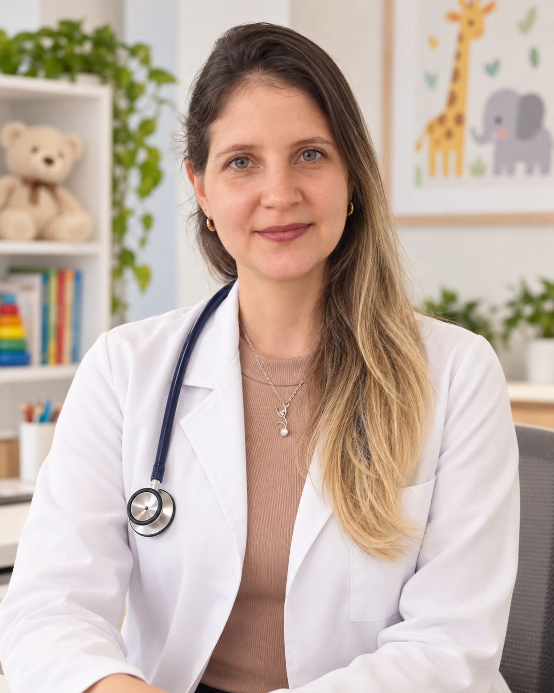 Pediatra en consultorio infantil